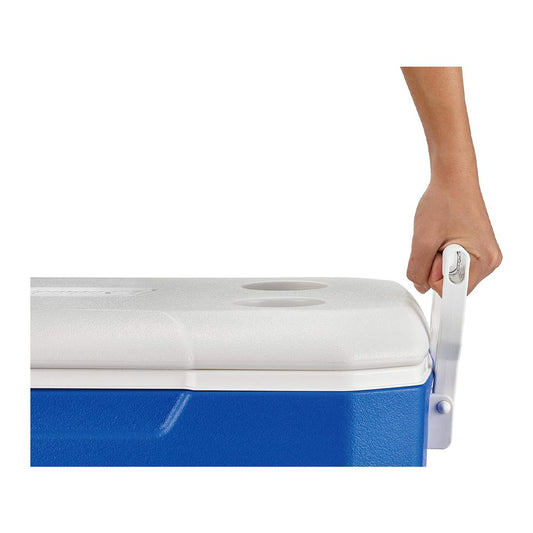 Coleman 48 Quart Cooler, Portable Ice Box for Camping, Drinks & Picnics, Blue