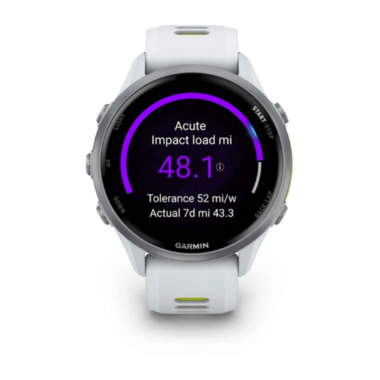 Garmin Forerunner® 970 Titanium with Whitestone Case and Whitestone/Translucent Amp Yellow Band