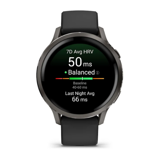 Garmin Venu® 4 – 41 mm Slate with Black Silicone Band
