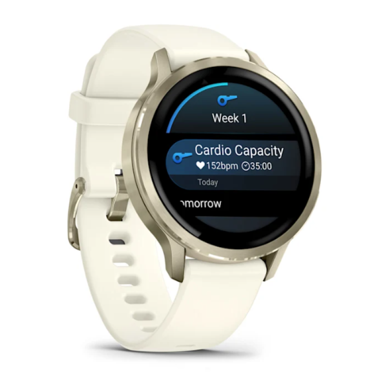 Garmin Venu® 4 – 41 mm Lunar Gold with Bone Silicone Band