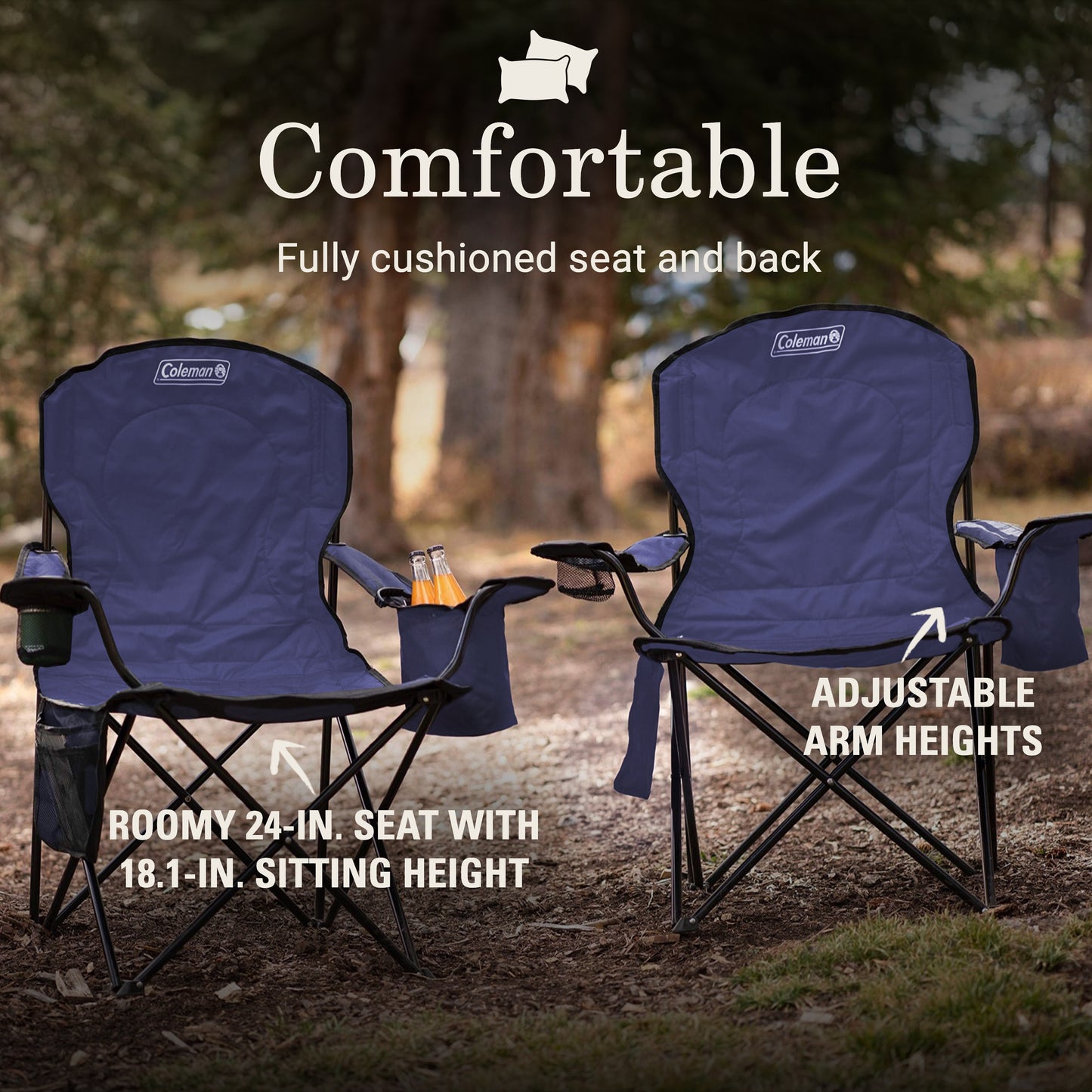 Coleman Quad Camping Chair With Built-In 4-Can Cooler