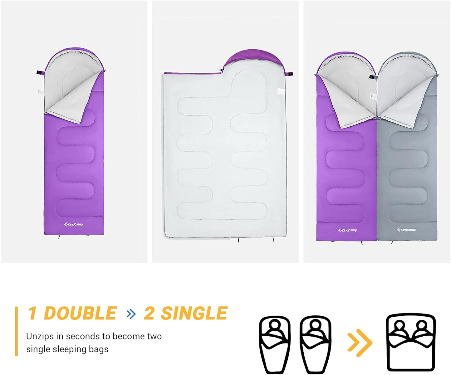 KingCamp Purple Sleeping Bag