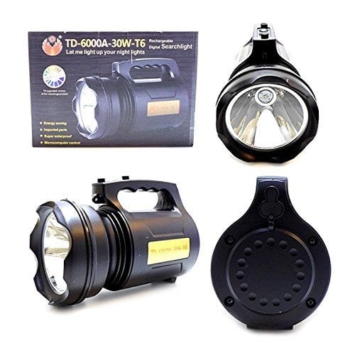 Bb-6000A 30W-T6 Torchlight Rechargeable Digital Searchlight Emergency Light
