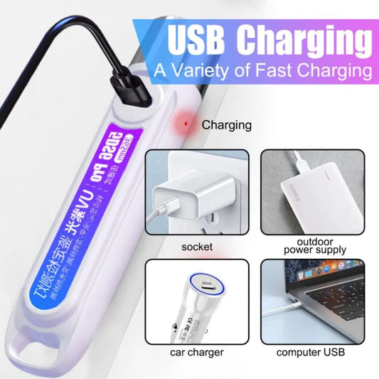 K-207 UV Flashlight Black Light USB Rechargeable Currency Check - portable UV Flashlight - Rechargeable car light USB Rechargeable Light -Portable Handheld Cat Detector lamp,for Dog Cat Care and Resin Curing