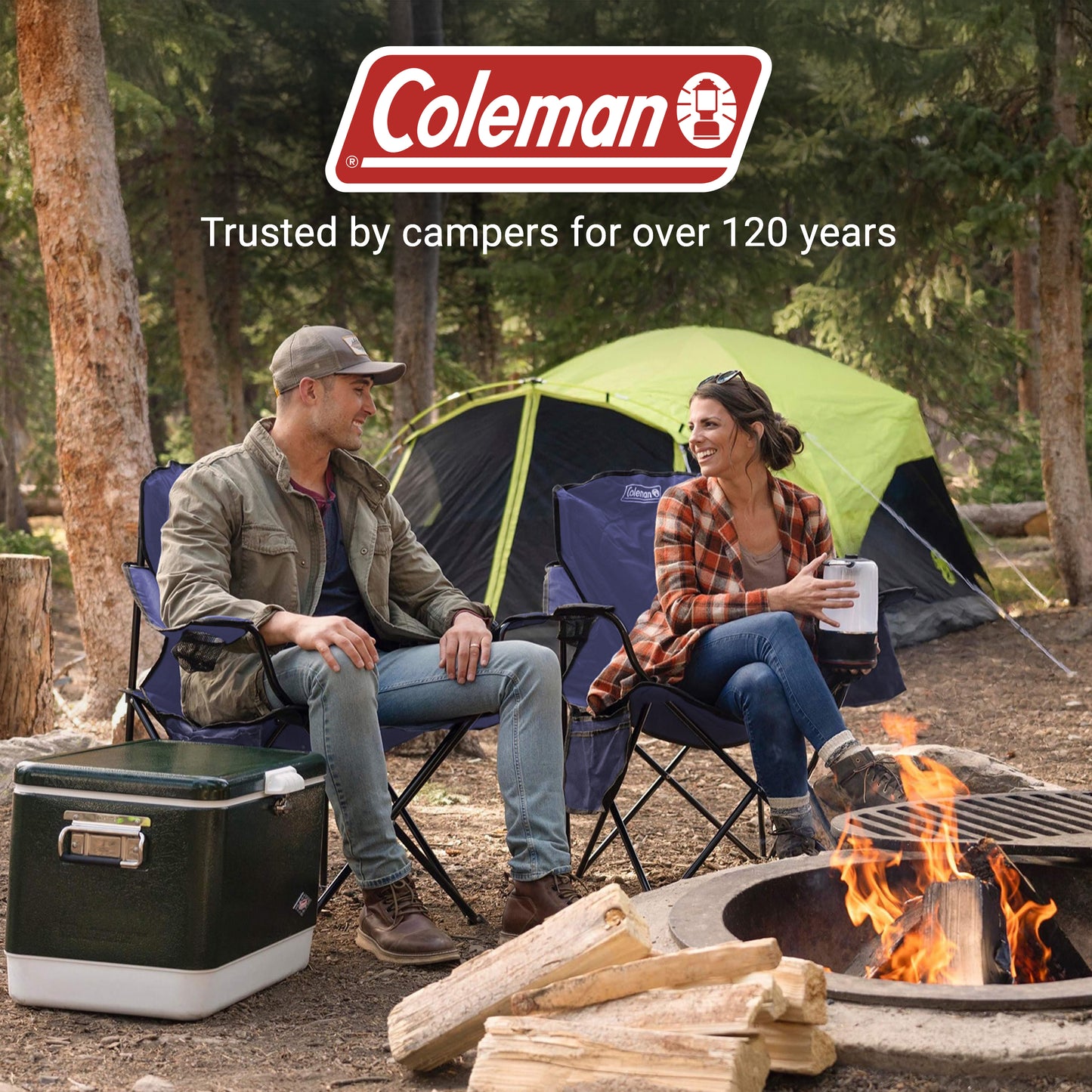 Coleman Quad Camping Chair With Built-In 4-Can Cooler