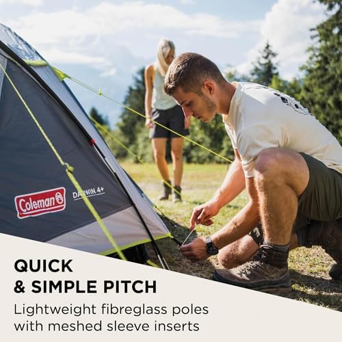 Coleman Tent Darwin 3+, Compact 3 Man Dome Tent, also Ideal for Camping in the Garden, Lightweight 3 Person Hiking Tent, Waterproof