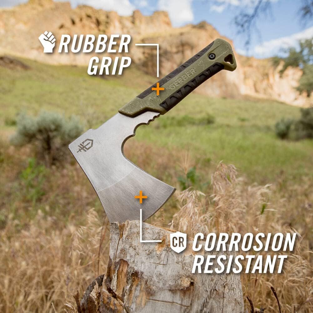 Gerber Gear Pack Hatchet - 3.5" Steel Blade Axe with Full Tang - Survival, Bushcraft and Camping Gear