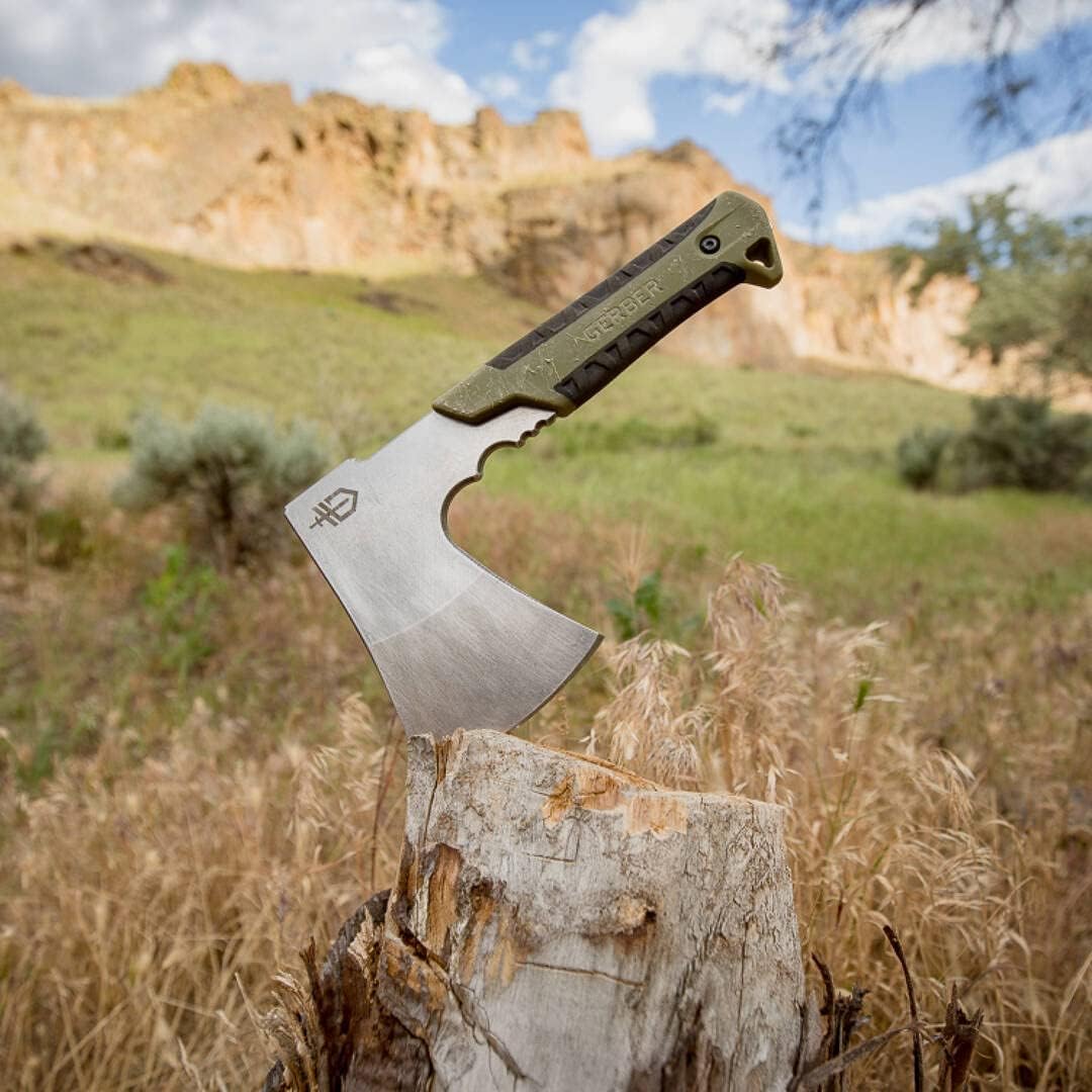 Gerber Gear Pack Hatchet - 3.5" Steel Blade Axe with Full Tang - Survival, Bushcraft and Camping Gear