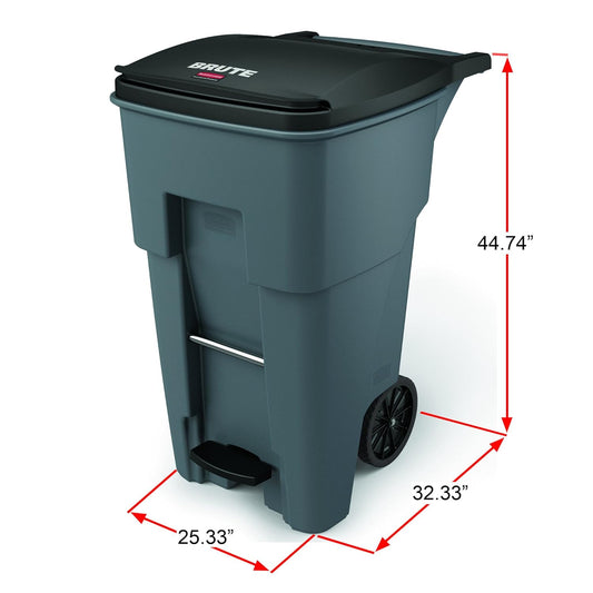 Rubbermaid Commercial Brute STEP-ON ROLLOUT GRAY  246L, 65G