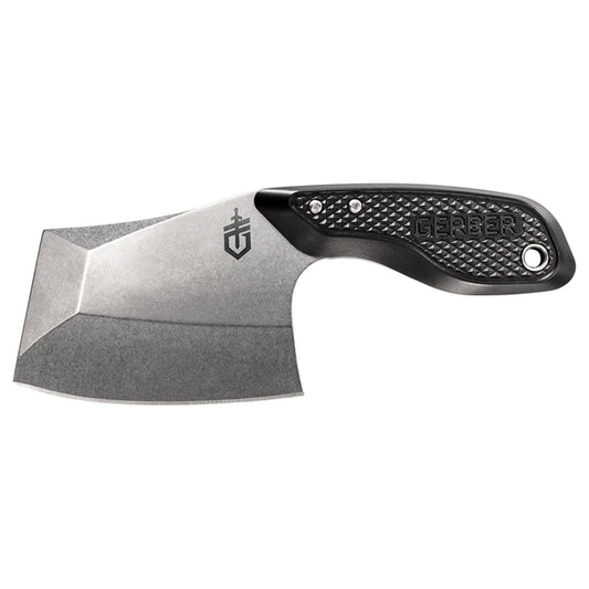 Gerber Gear TRI-Tip Mini Cleaver Fixed Blade Camping Knife with Molle Sheath for Survival and Bushcrafting, Black
