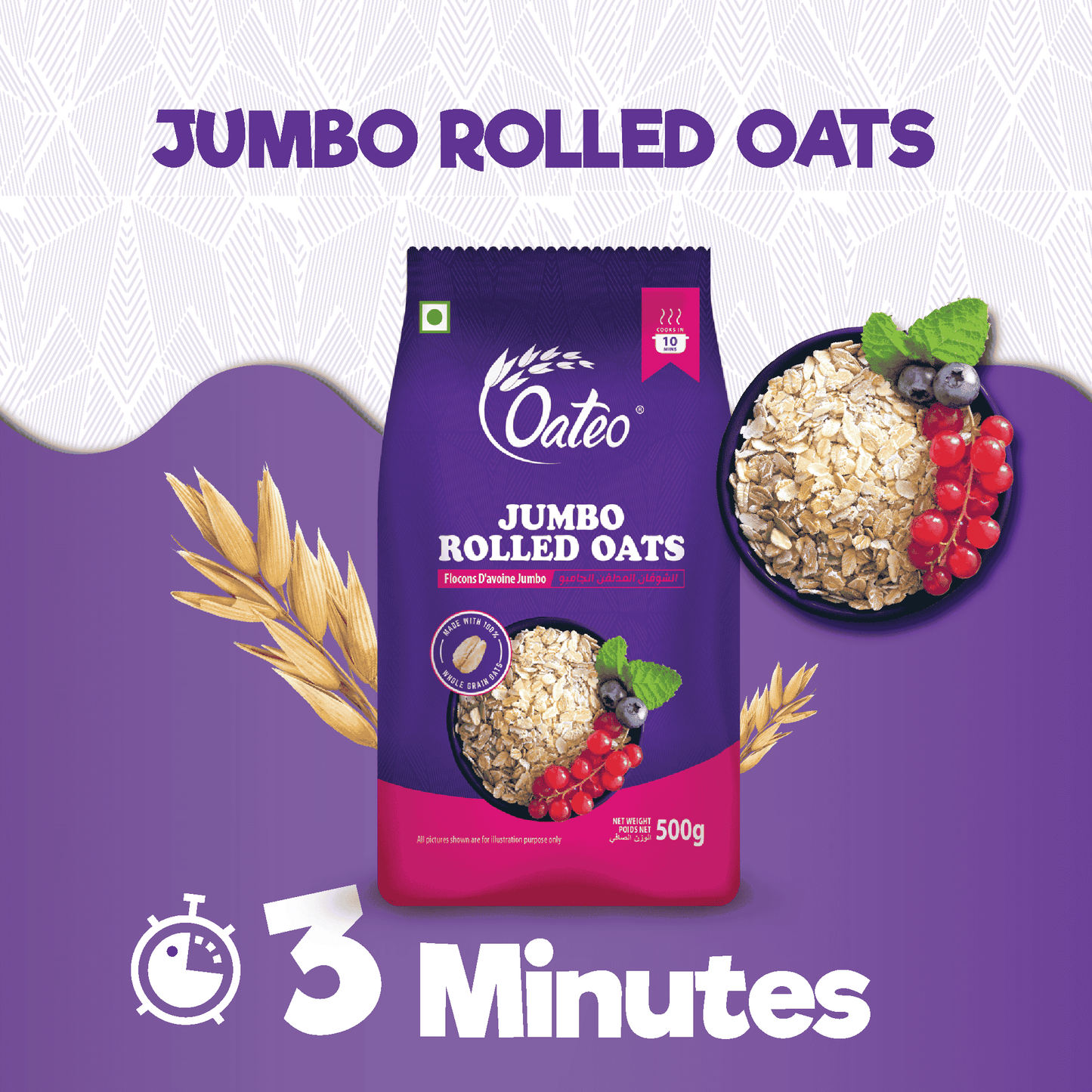Oateo Rolled Oats (500g)