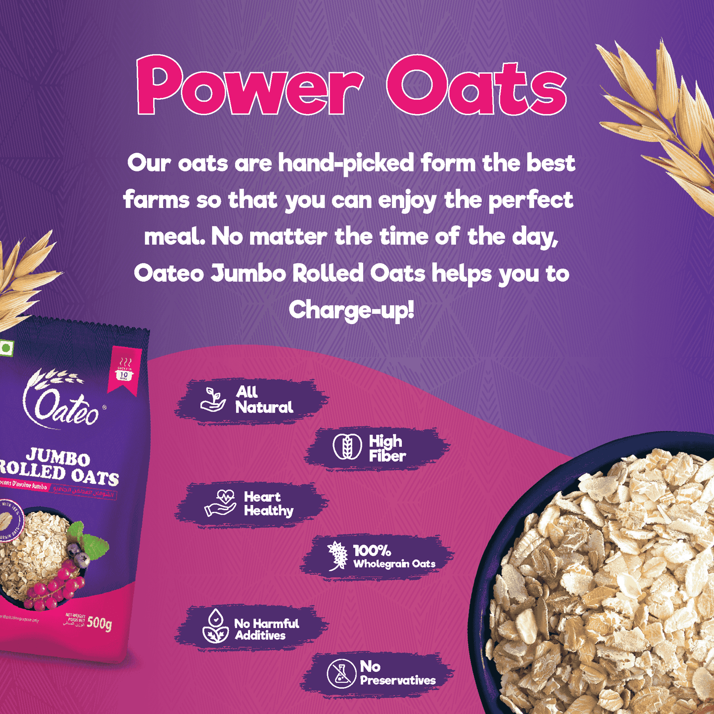 Oateo Rolled Oats (500g)