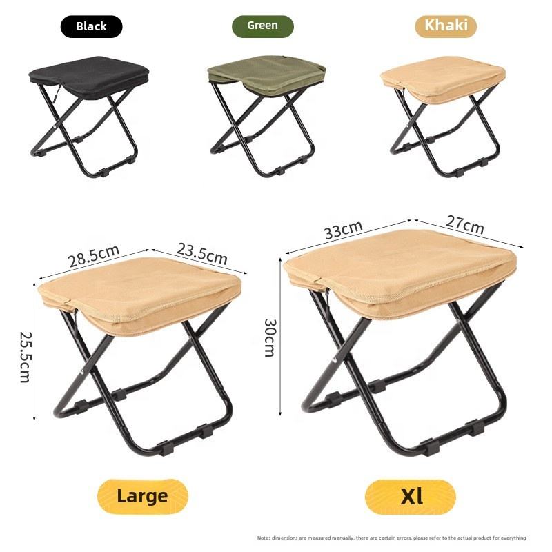 Mini Stool Portable Outdoor Folding Chair Light Weight Metal Foldable Design for Travel Camping Fishing