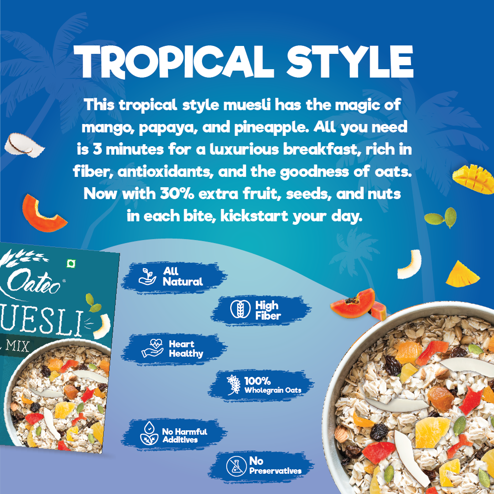 Oateo Muesli Tropical Mix 400g
