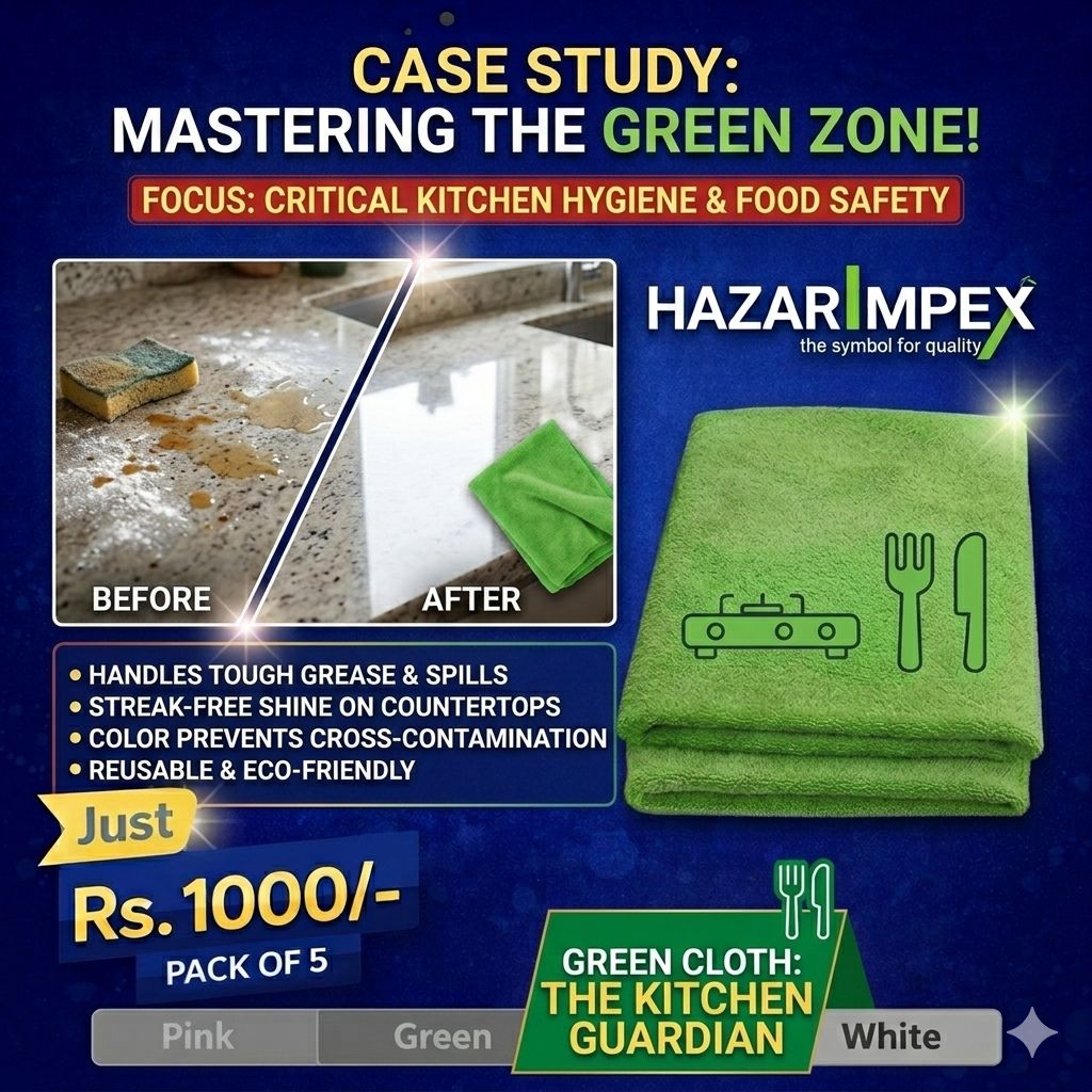 Vilera Microfiber Cloth One Cloth Every Surface 40x40 cm Pack of 5 Green