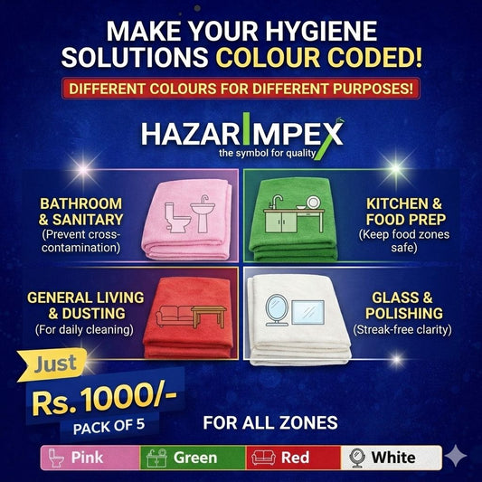 Microfiber Cloth (4 colours) 40x40 cm 500+ Washes (Pack of 5)