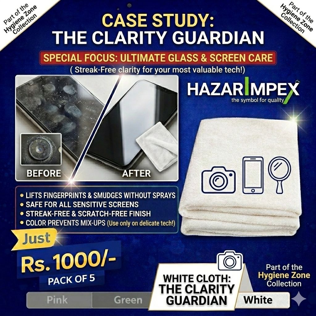 Vilera Microfiber Cloth One Cloth Every Surface 40x40 cm 500+ Washes (Pack of 5) White