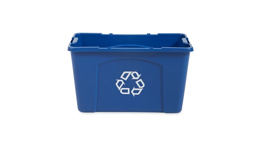 Rubbermaid Commercial Recycling Box 18 Gal Blue