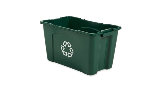 Rubbermaid Commercial Recycling Box 18 Gal Green