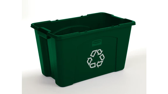 Rubbermaid Commercial Recycling Box 18 Gal Green