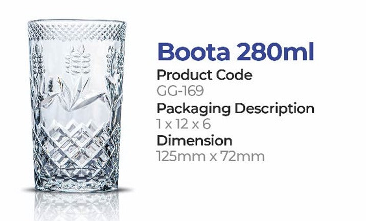 Ganj Glassware Boota 280ML 6 Pieces