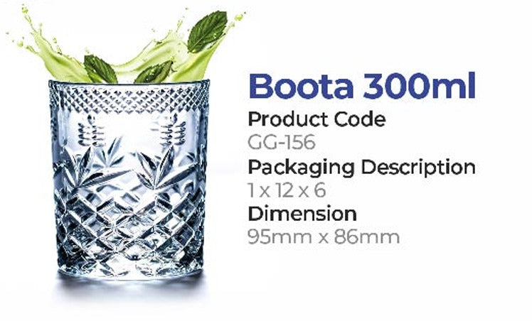 Ganj Glassware Boota 300ML 6 Pieces