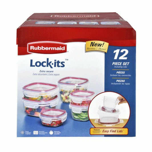 Rubbermaid 12 Piece Lock-Its Food Storage Set