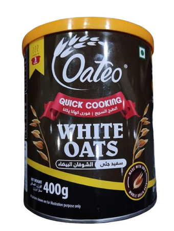 compare product Oateo Instant White Oats Tin 400g