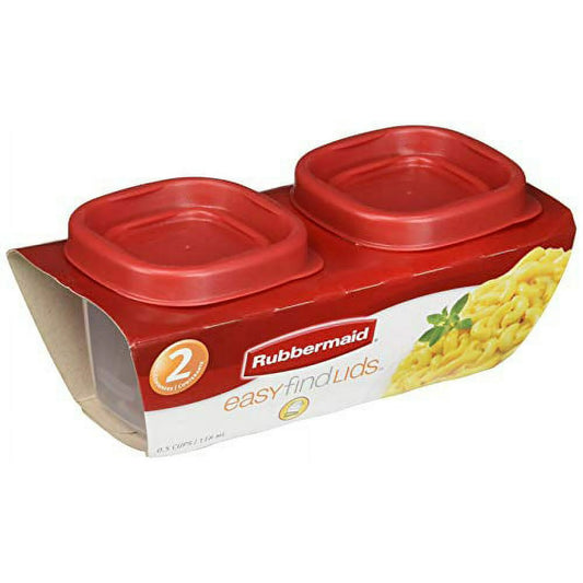 Rubbermaid Easy Find Lids Square 1/2-cup Food Storage Container (Pack of 2 Cups)