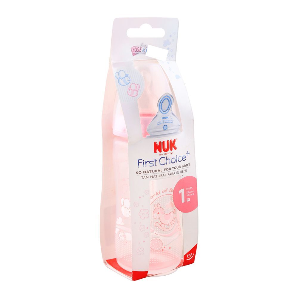 Nuk First Choice+ No. 1 M, Anti-Colic Feeding Bottle, 0-6m 300ml, 10741536