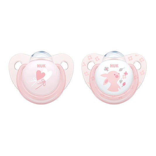 Nuk Baby Rose & Blue Silicone Soother, 0-6m, 1073050
