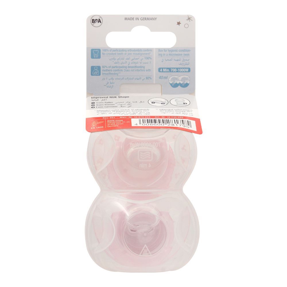 Nuk Baby Rose & Blue Silicone Soother, 0-6m, 1073050