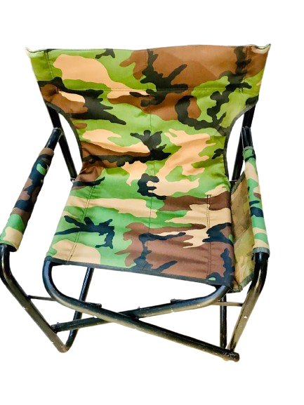 Camping Folding Chair With Arms frame Iron Camouflage