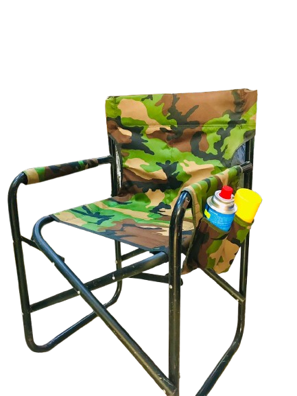 Camping Folding Chair With Arms frame Iron Camouflage