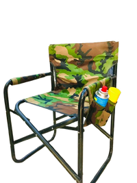 Camping Folding Chair With Arms frame Iron Camouflage