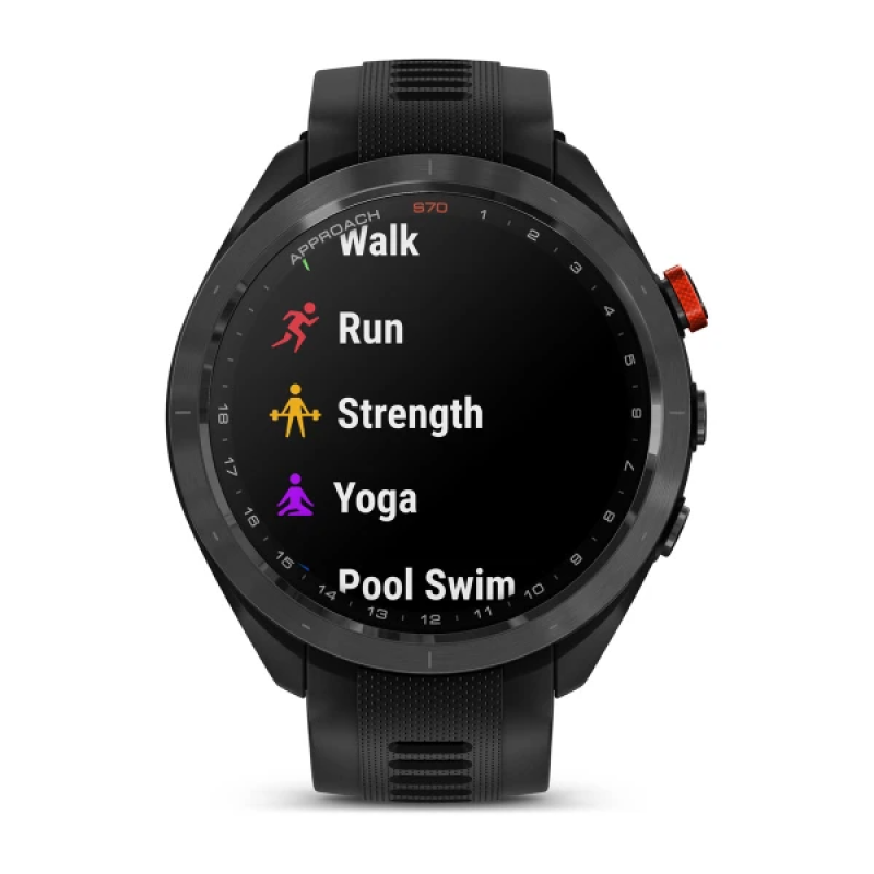 Garmin Approach® S70 - 47 mm Black Ceramic Bezel with Black Silicone Band