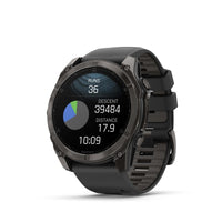 Garmin Fenix® 8 – 51 MM , AMOLED Sapphire carbon gray DLC titanium with black/pebble gray silicone