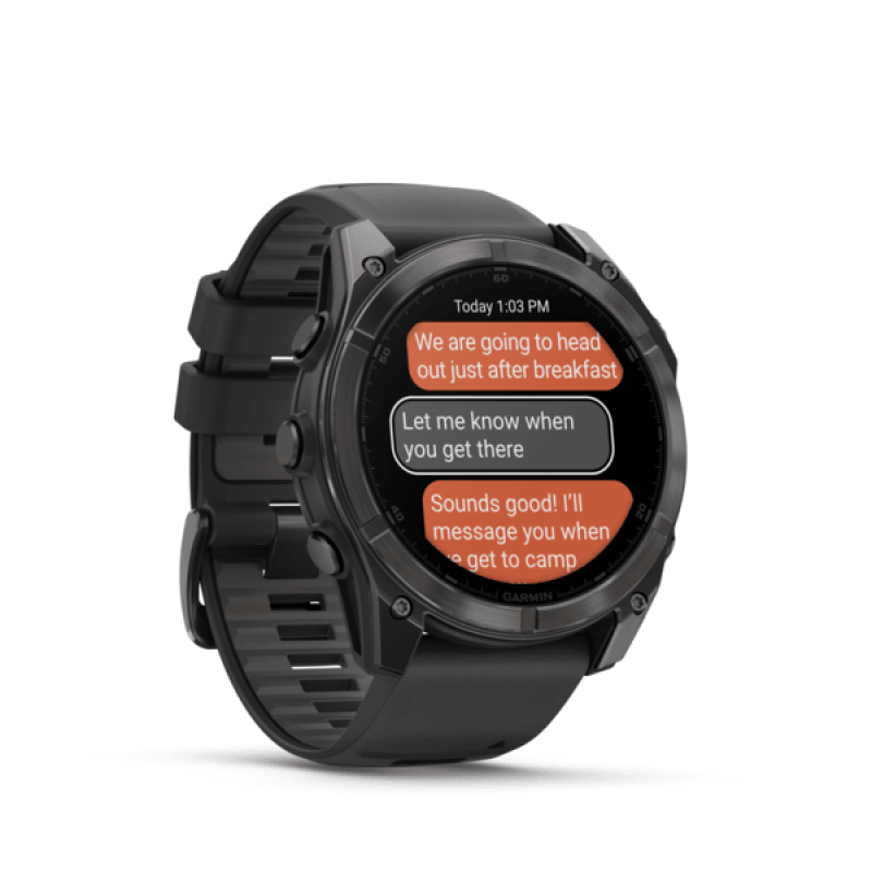 Garmin Fenix® 8 – 51 MM , AMOLED Sapphire carbon gray DLC titanium with black/pebble gray silicone