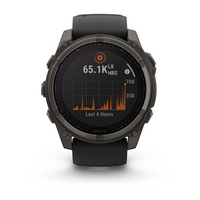 Garmin fenix® 8 – 51 mm, Solar, Sapphire Sapphire carbon gray DLC titanium with black/pebble gray silicone