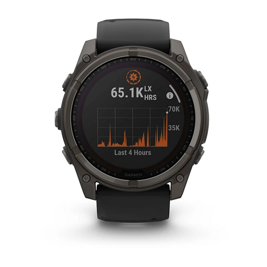 Garmin fenix® 8 – 51 mm, Solar, Sapphire Sapphire carbon gray DLC titanium with black/pebble gray silicone