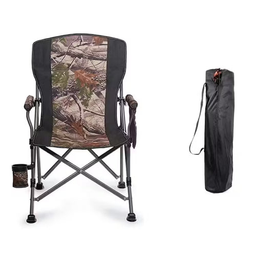 VOOVY Portable Camping Chair Heavy Duty Folding Chair, Outdoor Large Chairs Support 400lbs Portable Arm Chair with Storage Bag, Cup Holder, Carry Bag