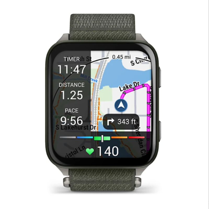 Garmin Venu® X1 Moss with Titanium Caseback and Moss ComfortFit Nylon Band
