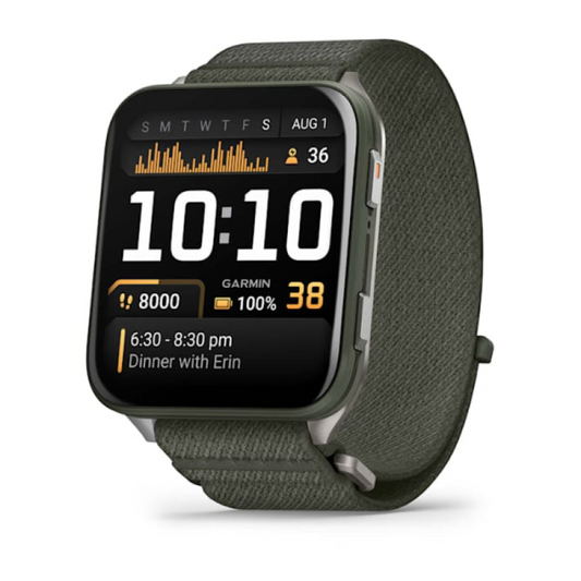 Garmin Venu® X1 Moss with Titanium Caseback and Moss ComfortFit Nylon Band