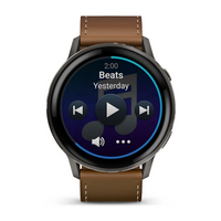 Garmin Venu® 4 – 45 mm Slate with Black Silicone Band and Brown Leather Band