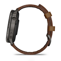 Garmin Venu® 4 – 45 mm Slate with Black Silicone Band and Brown Leather Band