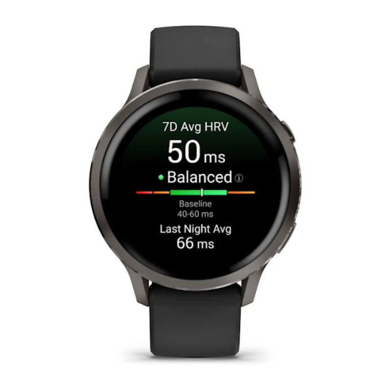Garmin Venu® 4 – 41 mm Slate with Black Silicone Band