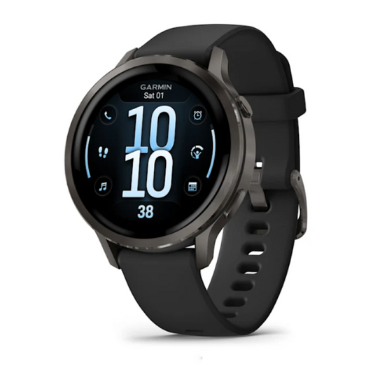 Garmin Venu® 4 – 41 mm Slate with Black Silicone Band