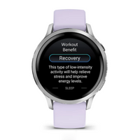 Garmin Venu® 4 – 41 mm Silver with Periwinkle Silicone Band
