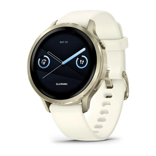 Garmin Venu® 4 – 41 mm Lunar Gold with Bone Silicone Band