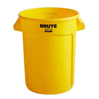 BRUTE 32 Gallon Yellow Round Trash Can